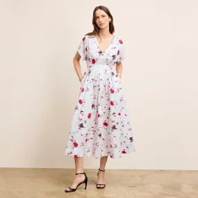 Jelina Summer Friday Dress - Printed Voile :: Brushed Floral Reinforced Buttonholes