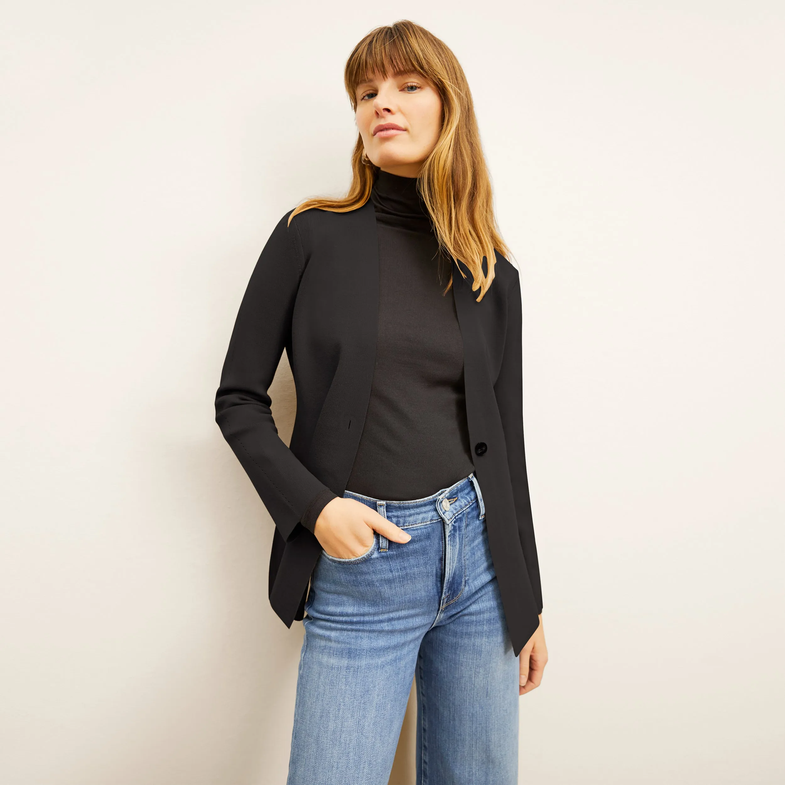 Jennimai Jardigan :: Black Wrinkle resistant fabric