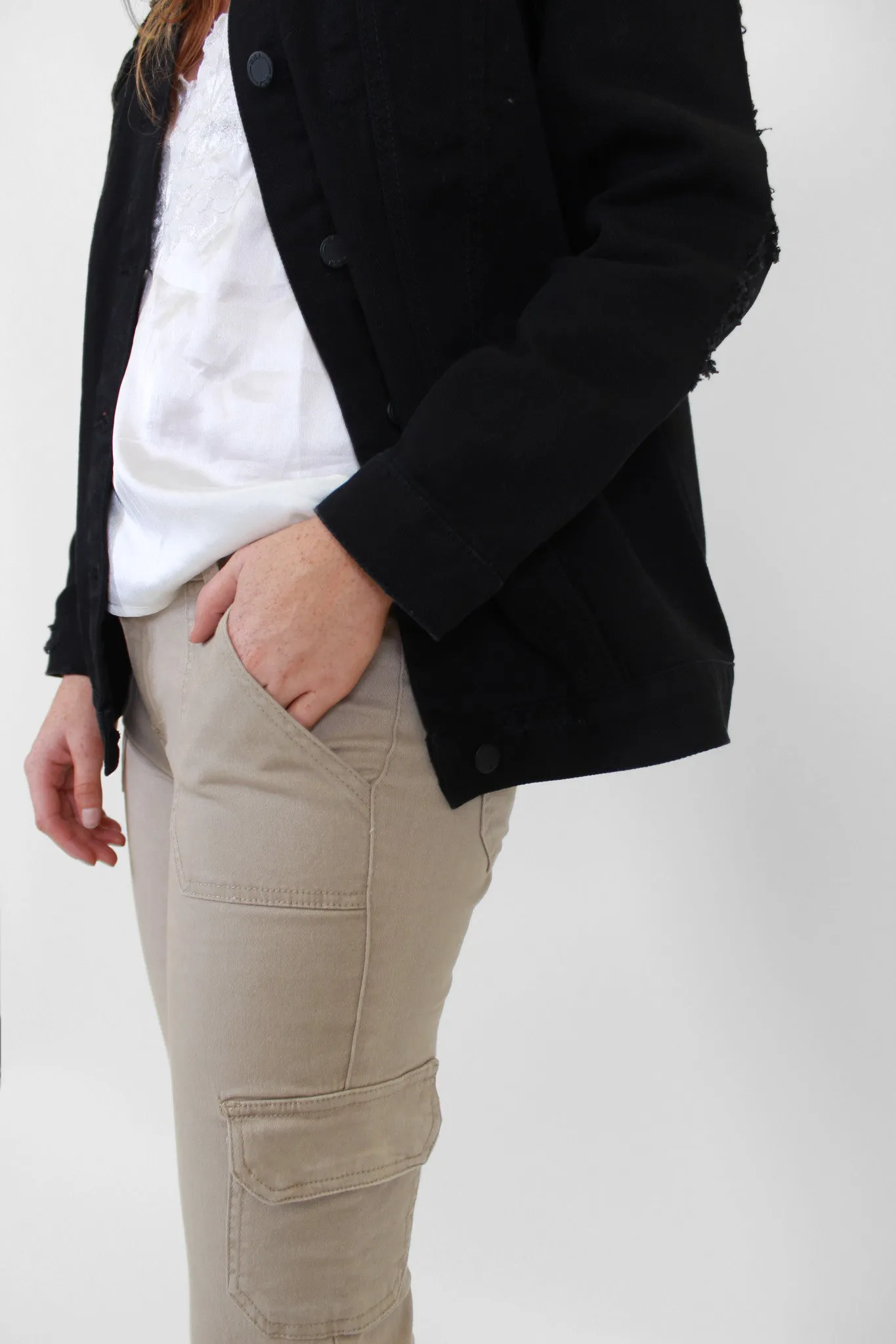 Multi Use Piece Total Destruction Oversized Denim Jacket