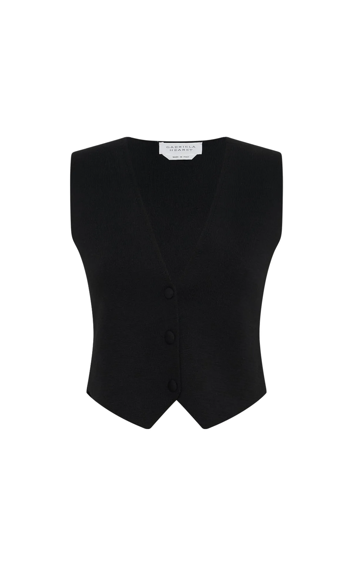 All Day Comfort Ventilated Panel Design Styx Knit Vest in Black Merino Wool Cashmere