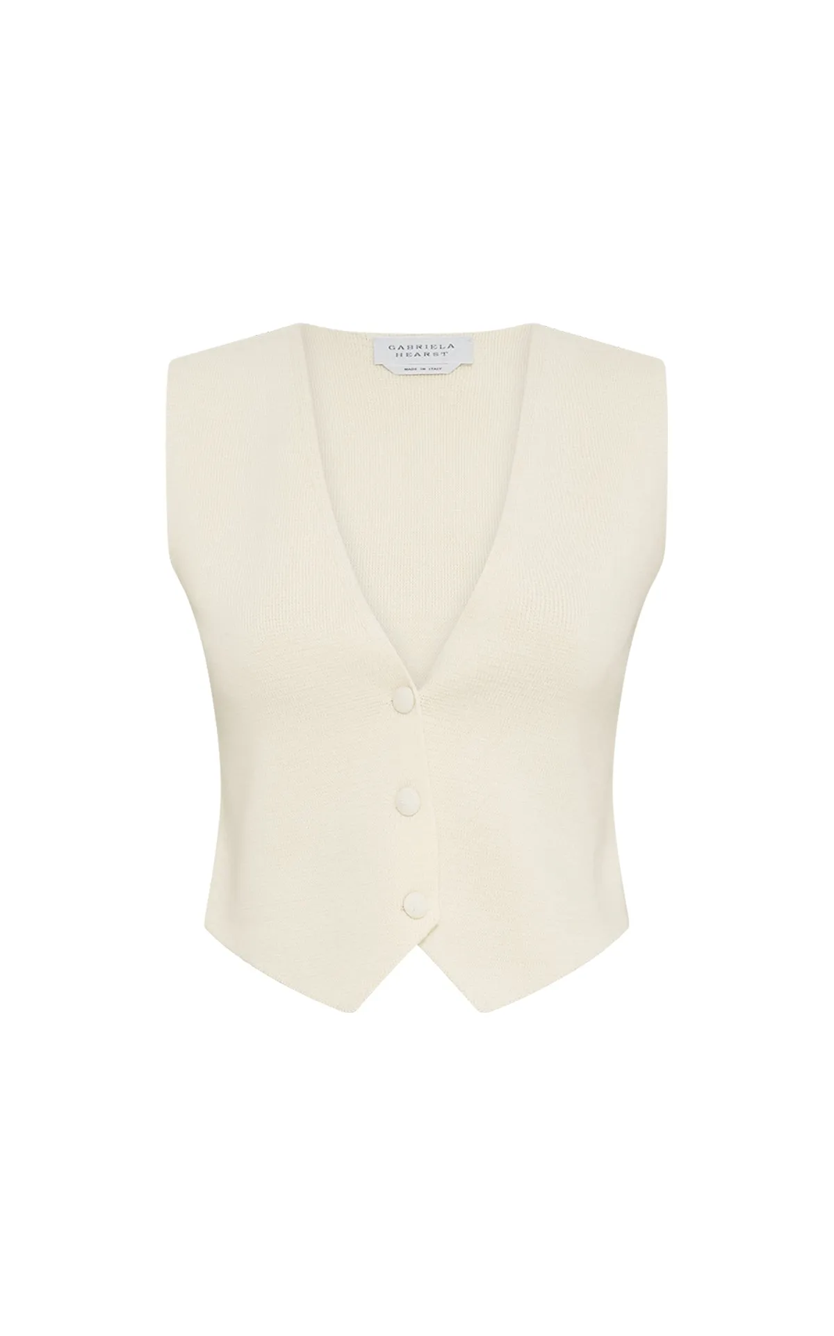 Styx Knit Vest in Ivory Merino Wool Cashmere WrinkleFree Fabric