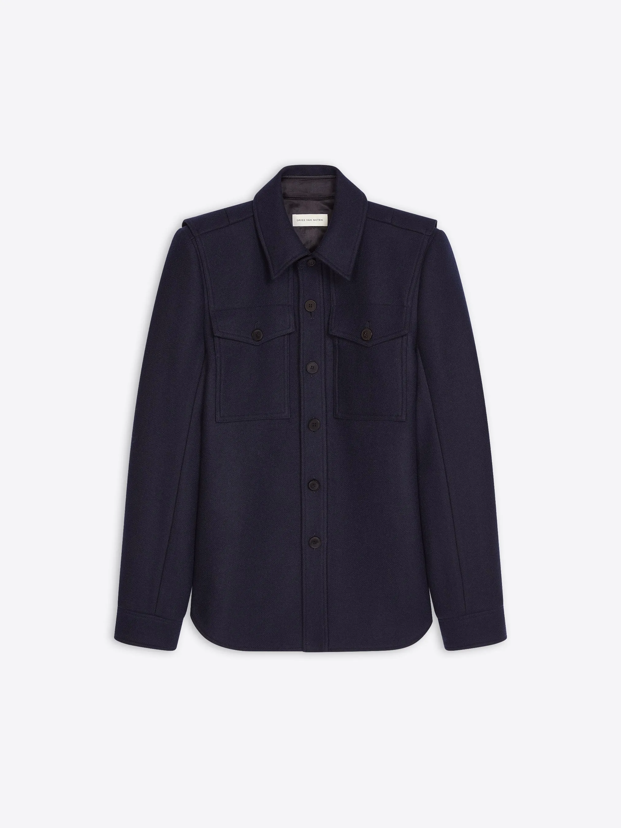 Constructed wool overshirt Contemporary suit design