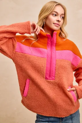 Sharp Motion IT4875-01 | SHERPA CONTRAST FRONT ZIP UP TOP WITH SIDE POCKET