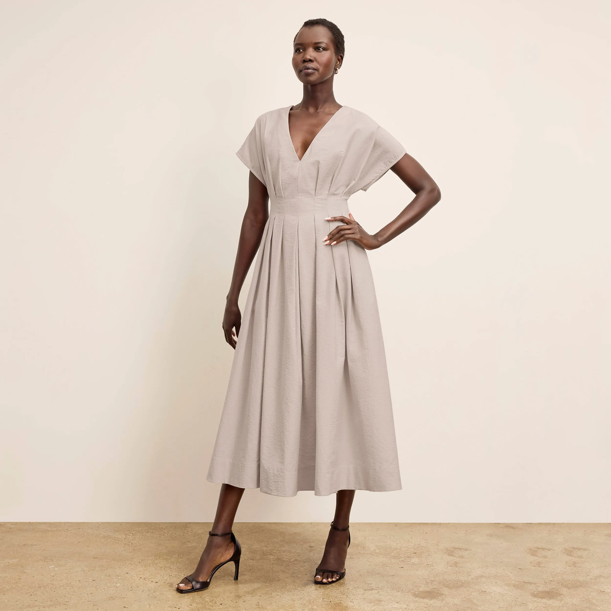 Sandwich Mesh Panel Structure Jelina Summer Friday Dress - Voile :: Quartz