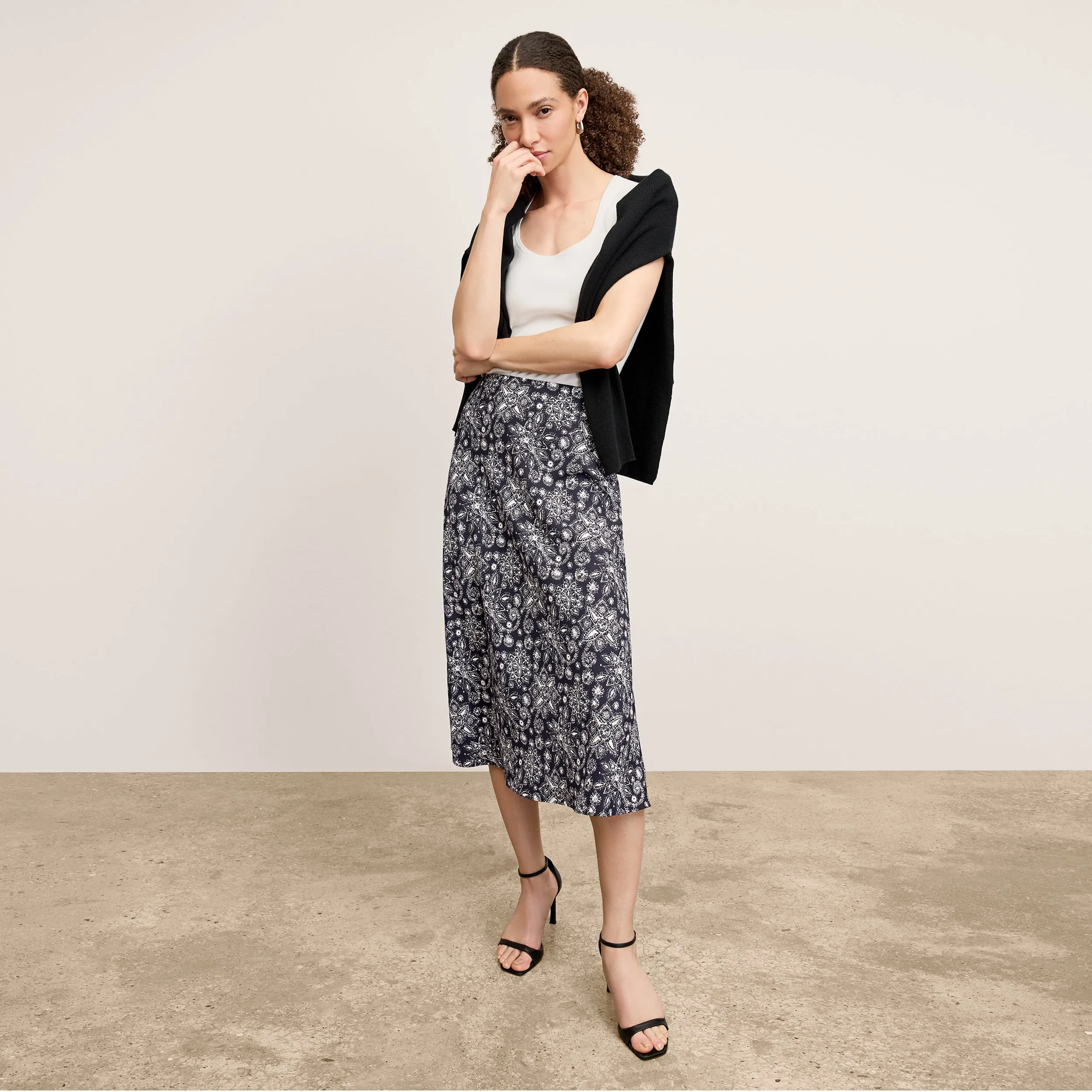 Orchard Slip Skirt - Eco Sateen :: Kerala Print Circular Knit Technology ReflectiveDetails