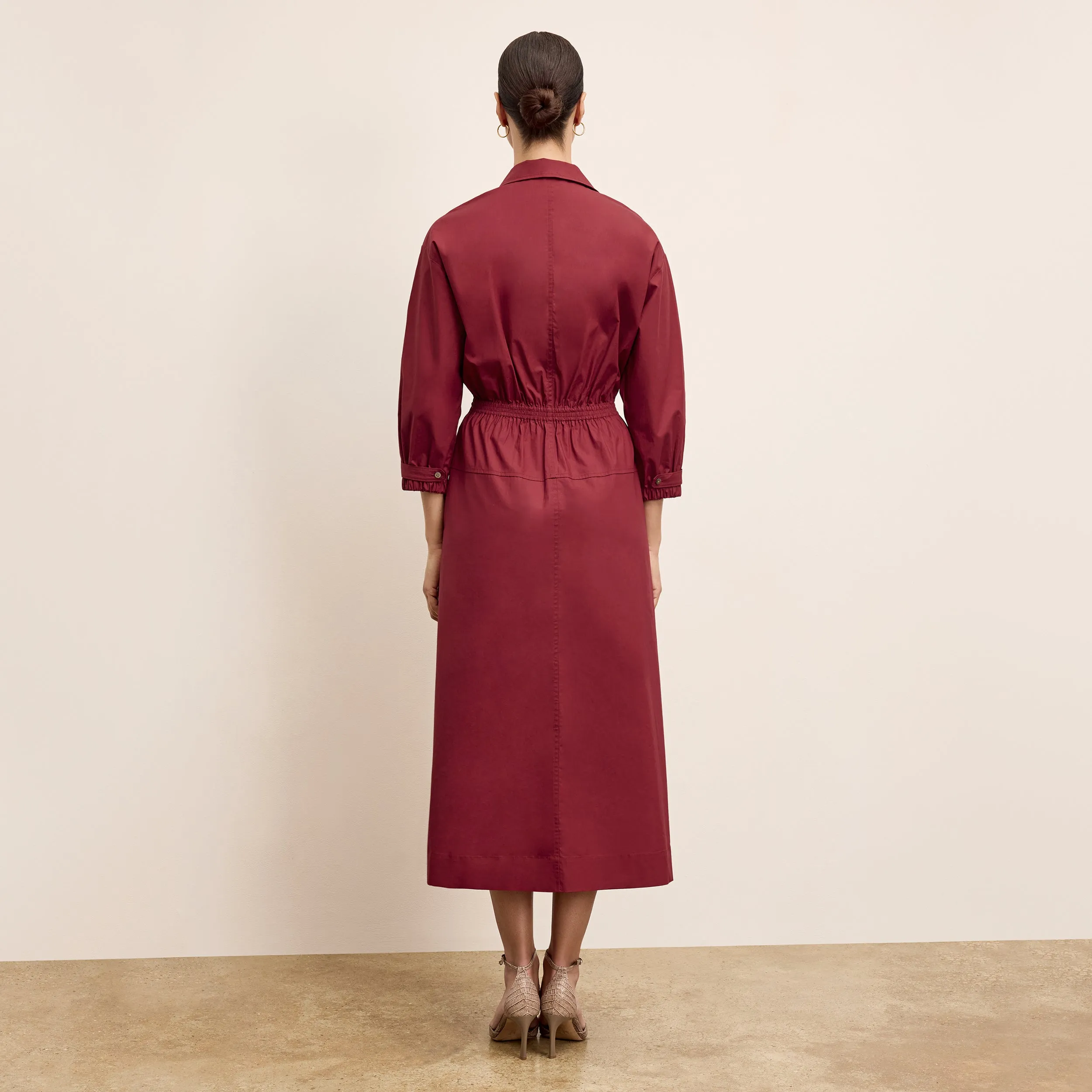 ZipperedPockets Classic Crewneck Design SweatWickingLayer Boden Al Fresco Dress - Cotton Poplin :: Cinnabar