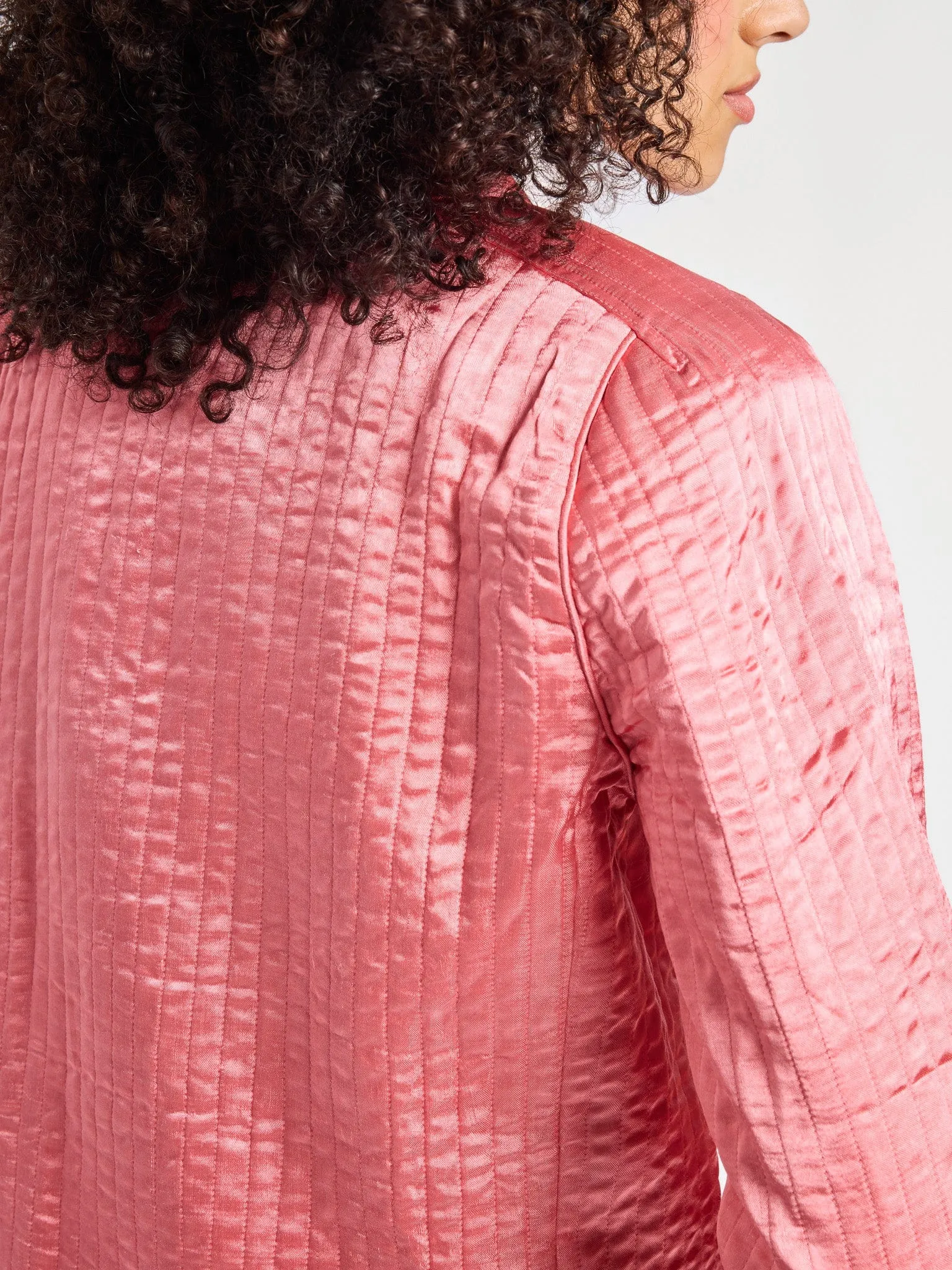 Sylvie Jacket in Camellia Double Layered Hem Reinforcement