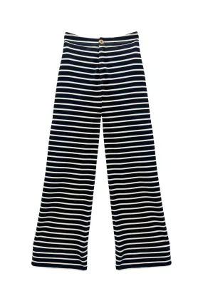 Le Culottes Full Length - Black & White Stripe Knit WrinkleResistant Cloth Comfortable Layer