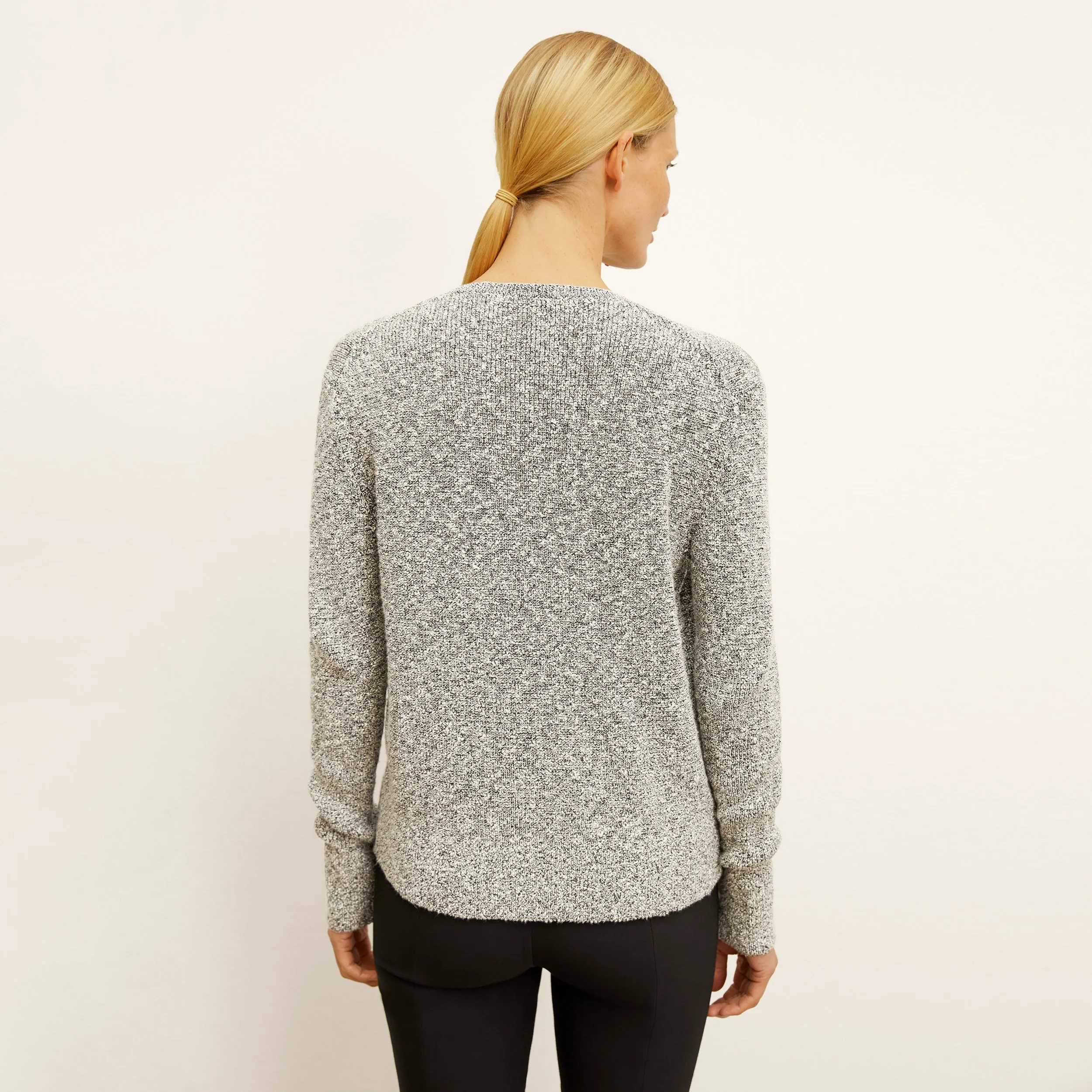 Butler Sweater - Knit Boucle :: Black / White Adjustable Shoulder Straps
