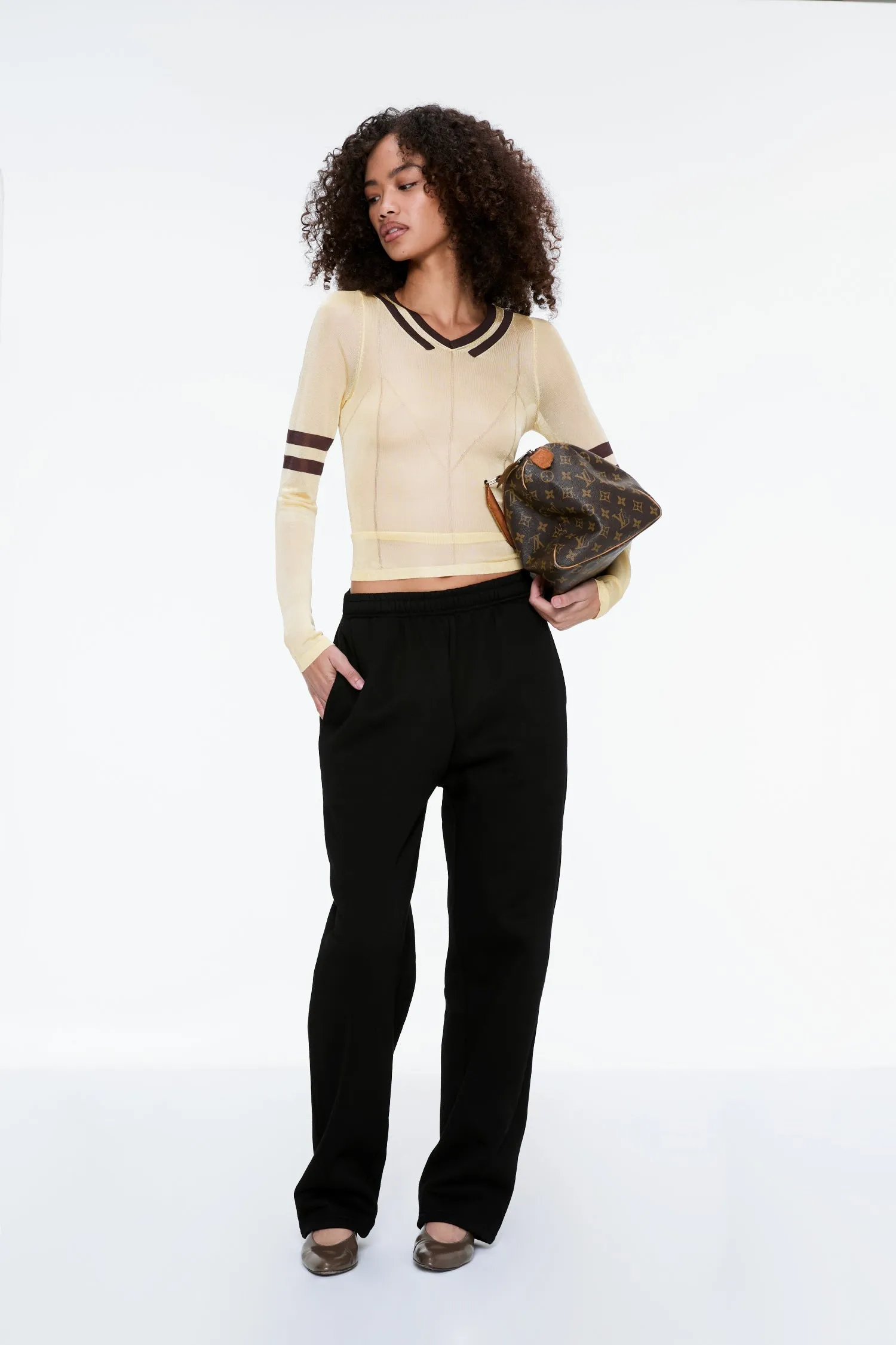Thermal Regulating Design Button Down Collar MONICA TOP - BUTTER