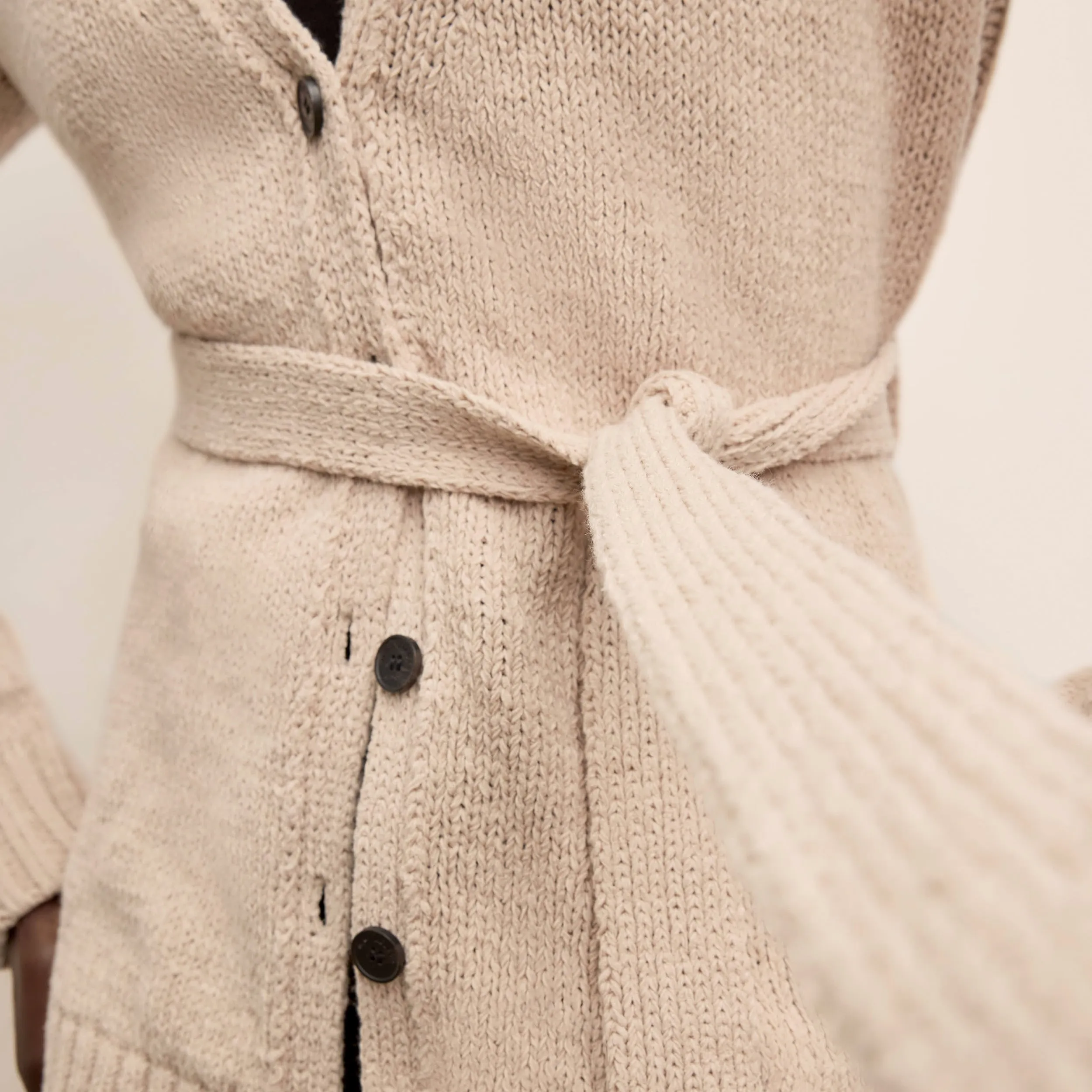FlexibleCuffs Winter Hoodie Tali Breeze Cardigan - Tape Yarn :: Tan