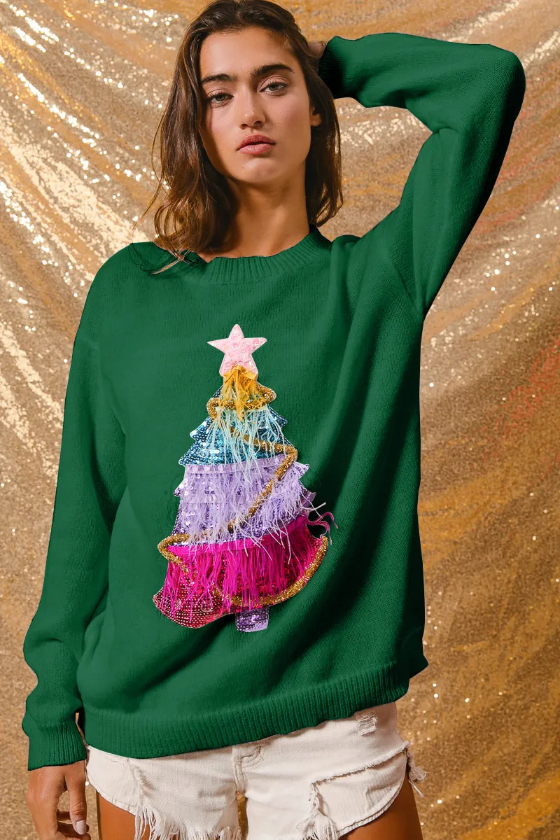 Chill Day Layer IT2570R-01 | CHRISTMAS TREE SWEATER TOP