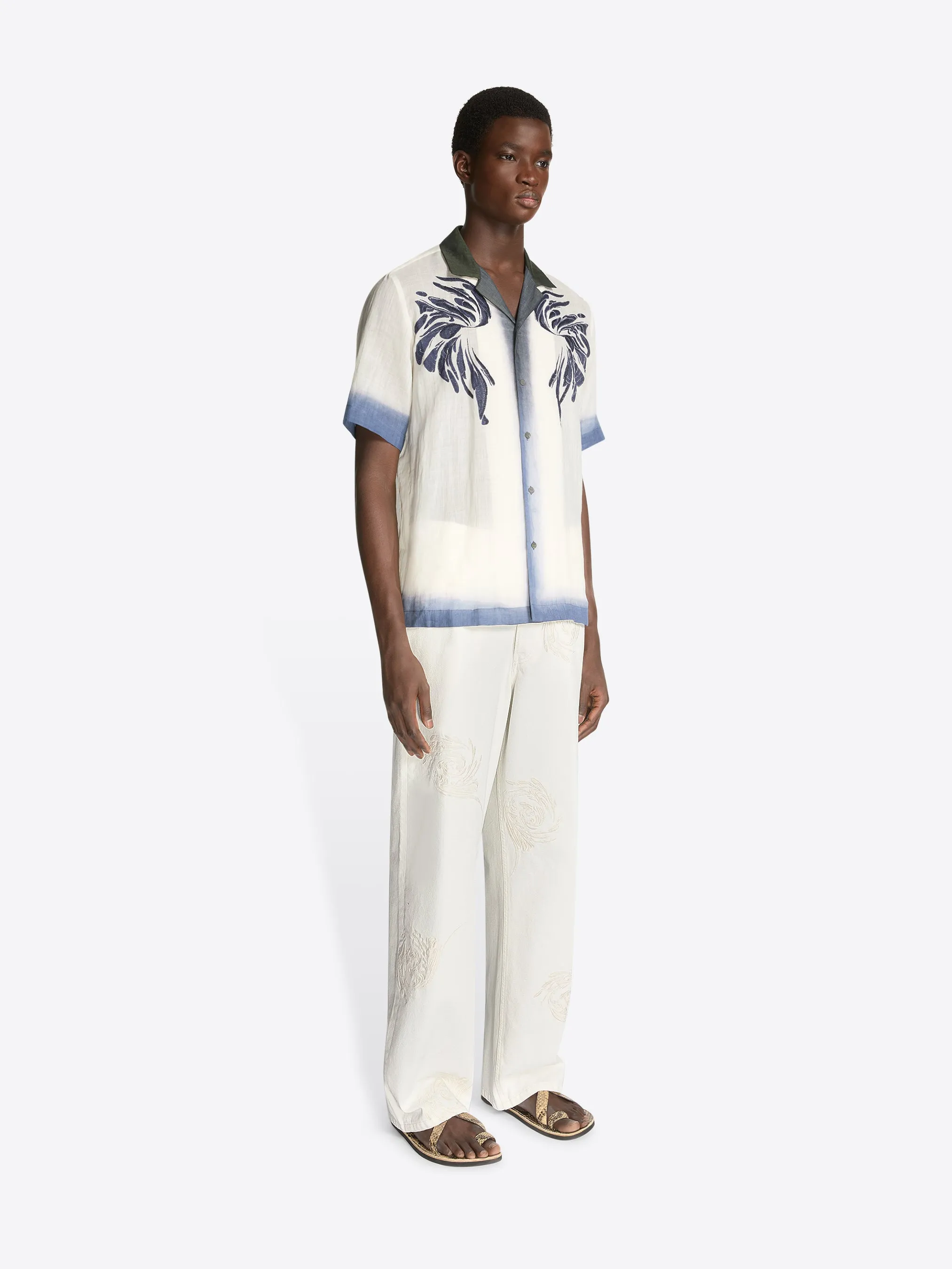 Embroidered shirt SelfFabric Binding