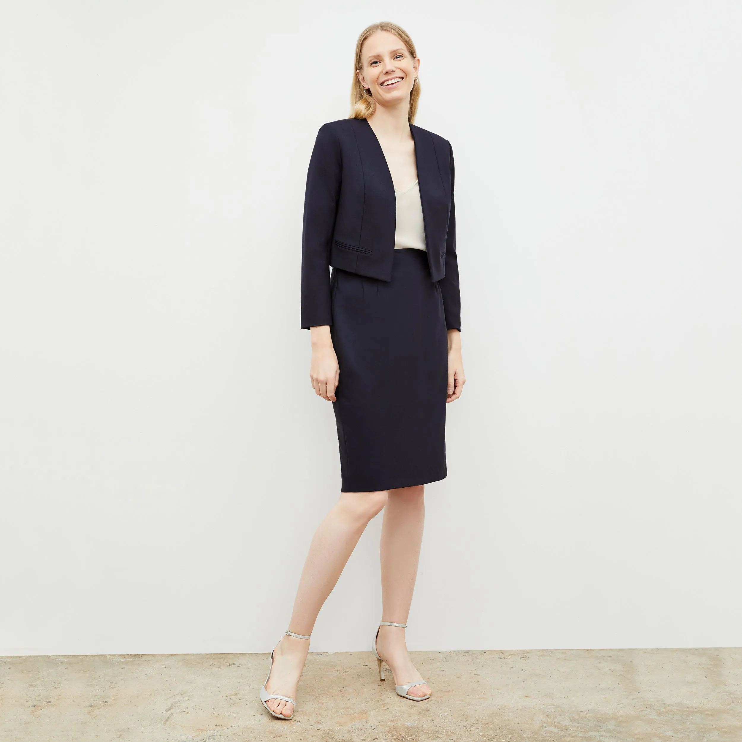 Cobble Hill Skirt - Washable Wool Twill :: Dark Navy Durable Reinforced Hem