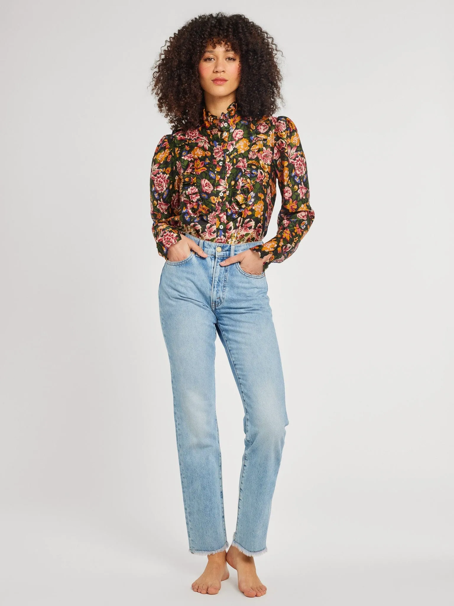 Everyday Wear Soft Brushed Finish Jolie Top in Secret Garden