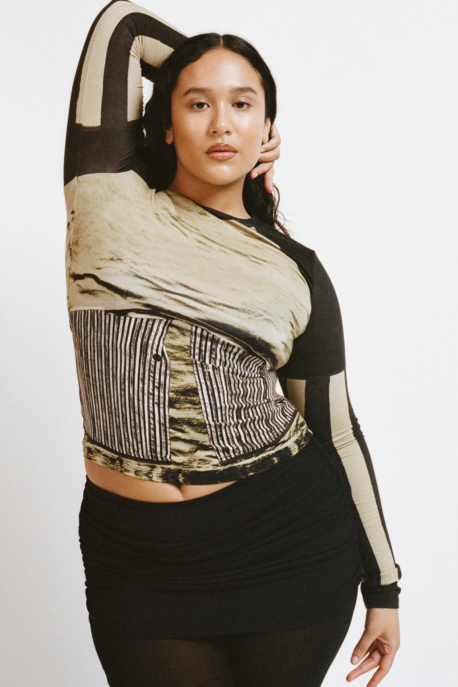 LONG SLEEVE TEE - CHEMISES IN VERT AntiPill Surface DropShoulder