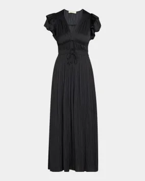 Ventilated Back Panels Yarn Dyed Fabric ULLA JOHNSON PATRICE FLUTTER SLEEVE DRESS