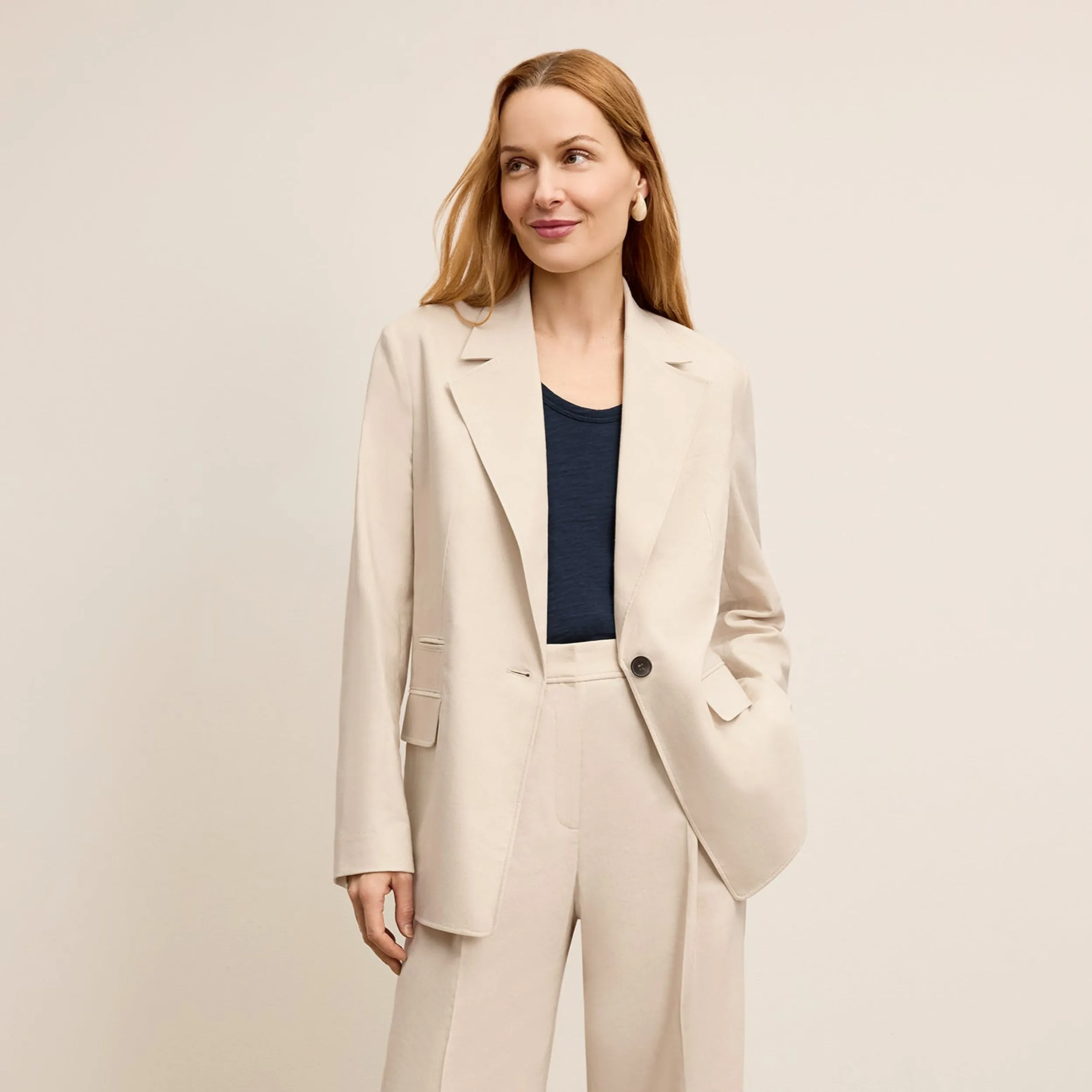 Teddy Breeze Jacket - Cotton Viscose :: Natural Retro Style WrinkleResistantWeave