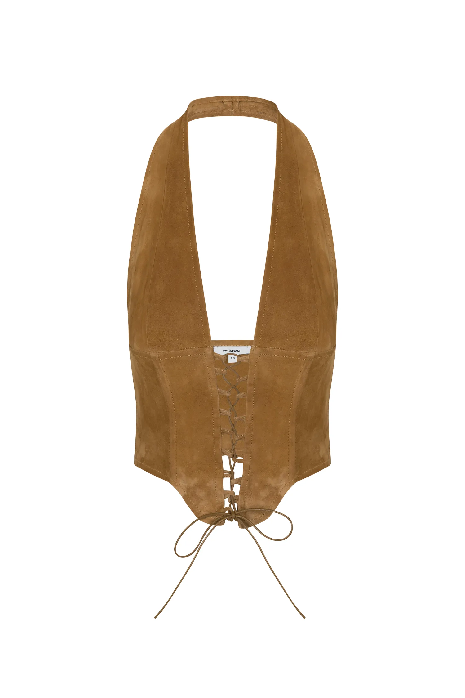 MARA CORSET - TAN SUEDE Linen Blend Fabric Non Irritating Seam Finish