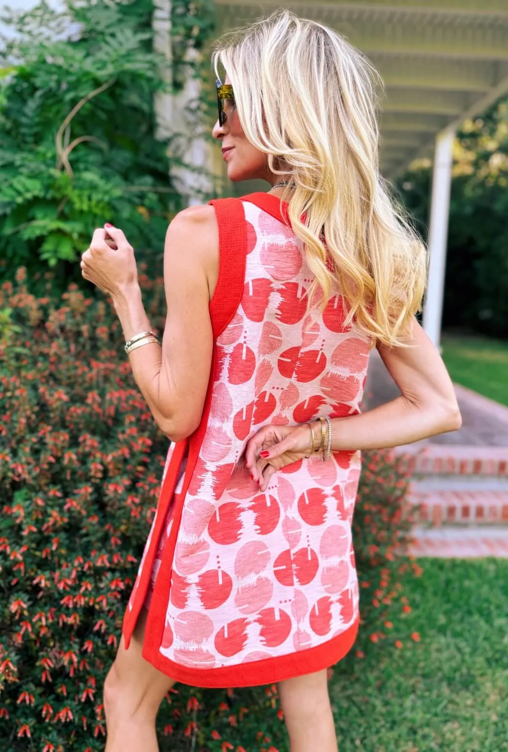 All Day Comfort Breath Friendly Mini Bermuda Set - Tomato Jacquard