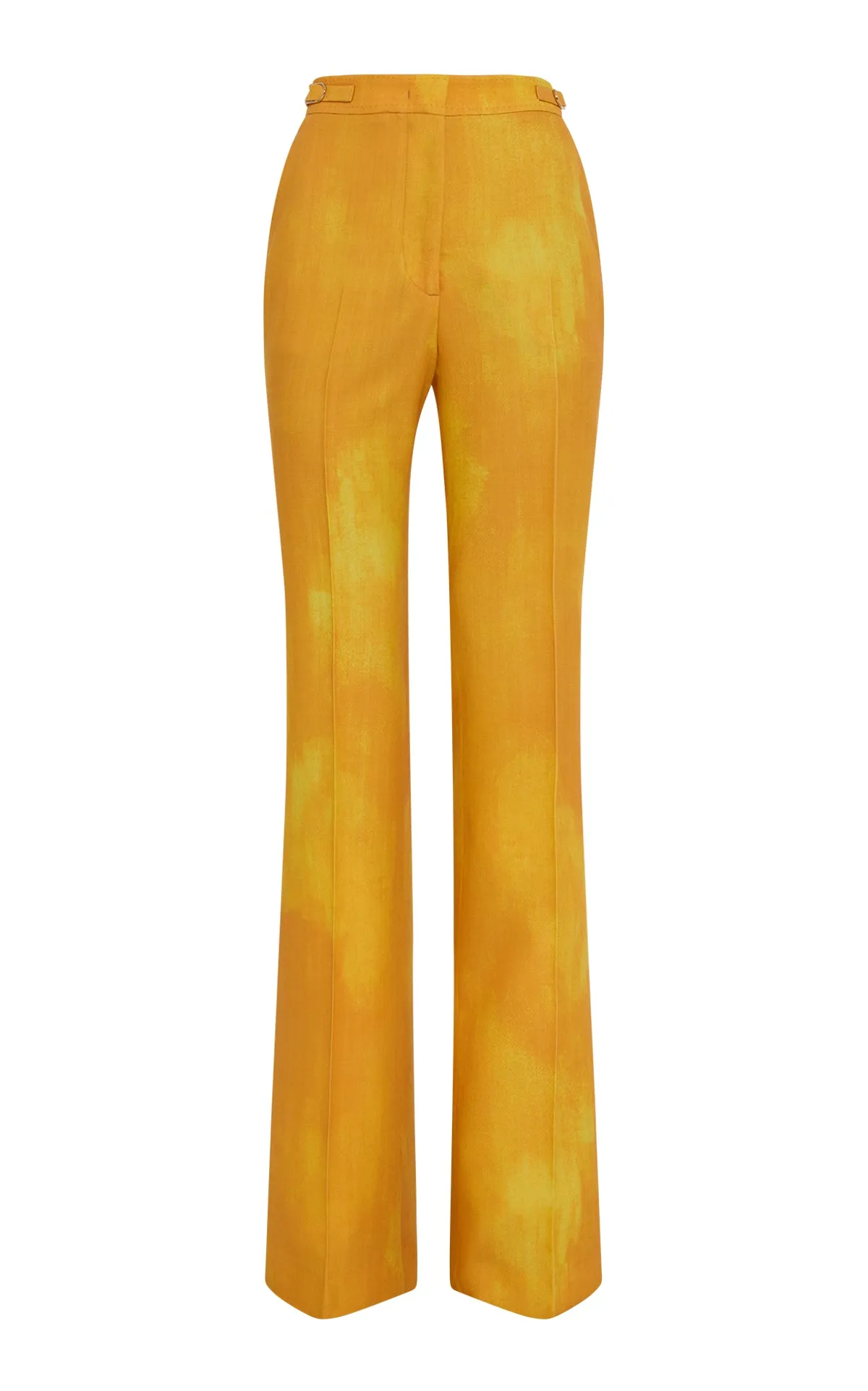 Layered Collar LowMaintenanceFabric Vesta Flare Pant in Cadmium Yellow Virgin Wool