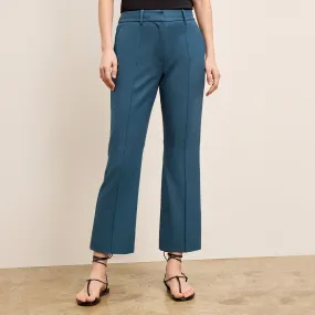 ElasticEdgeBinding Tessa Kick Flare Trouser - Washable Wool Twill :: Bluebell Heat Regulating Lining