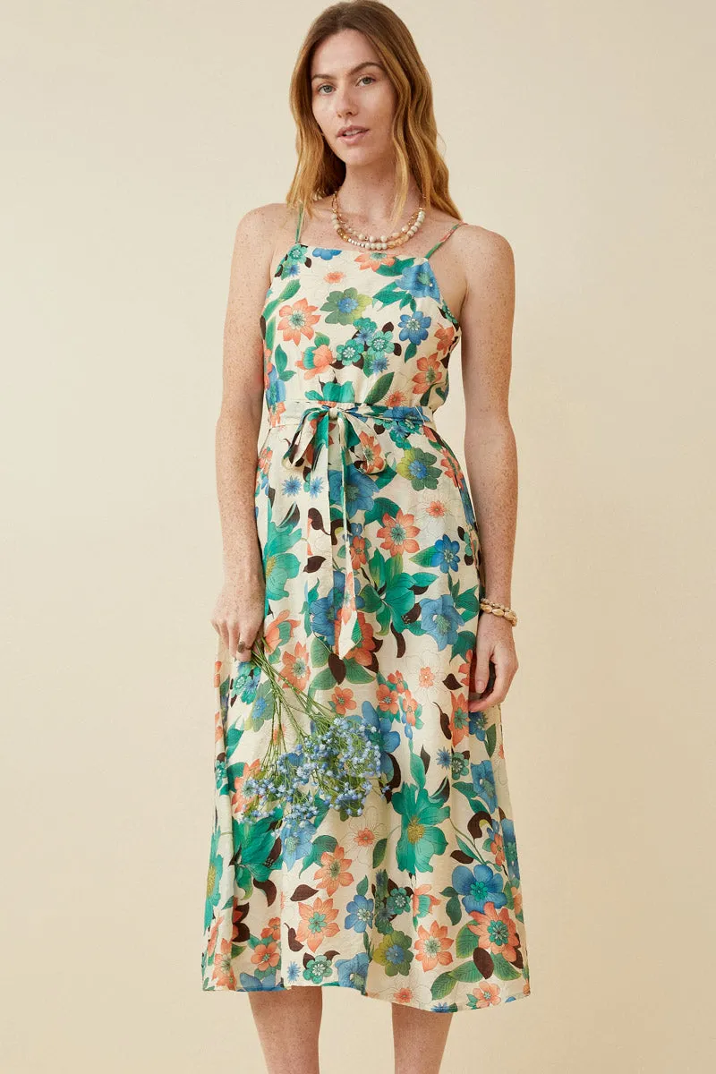 Textured Bold Floral Smocked Back Dress Relax Fit Stylish party wear