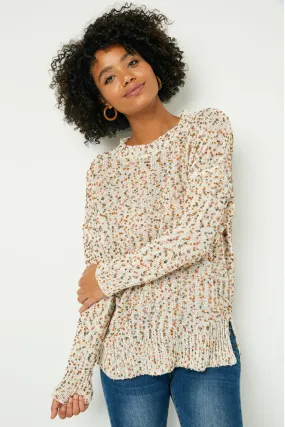 Textured Confetti Knit Sweater Durable Construction Flatlock Seam Construction