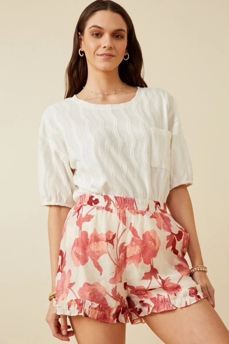 Professional Cut Microfiber Technology Textured Knit Drop Shoulder Pocket Tee