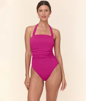 The Aleta One Piece - Eco Nylon - Fuchsia - Classic Sustainable Dye Process Waterfront Escape