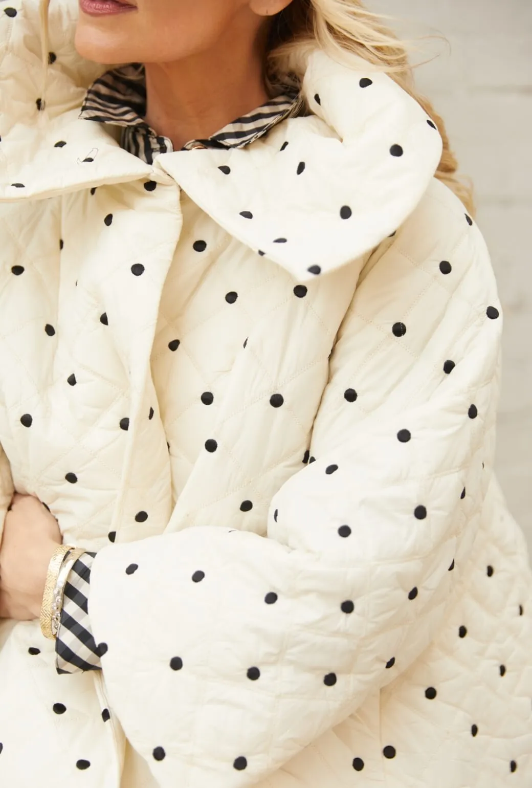 The Apr??s Car Coat - Ivory Puffer Anti Pill Fabric Tech