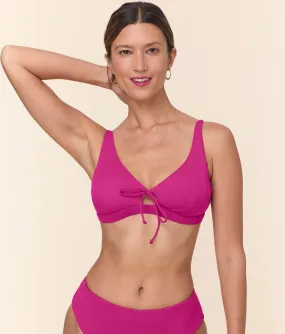Stretch Weave Fabric The Crete Bikini Top - Eco Nylon - Fuchsia
