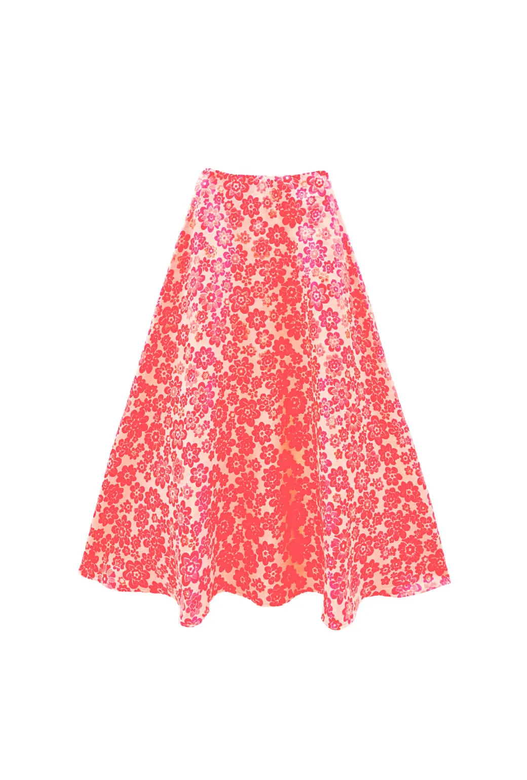 The Laura Skirt - Coral Brightline HiddenPockets