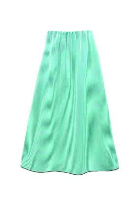 Back pockets HiddenDrawcord The Leland Skirt - Green Stripe