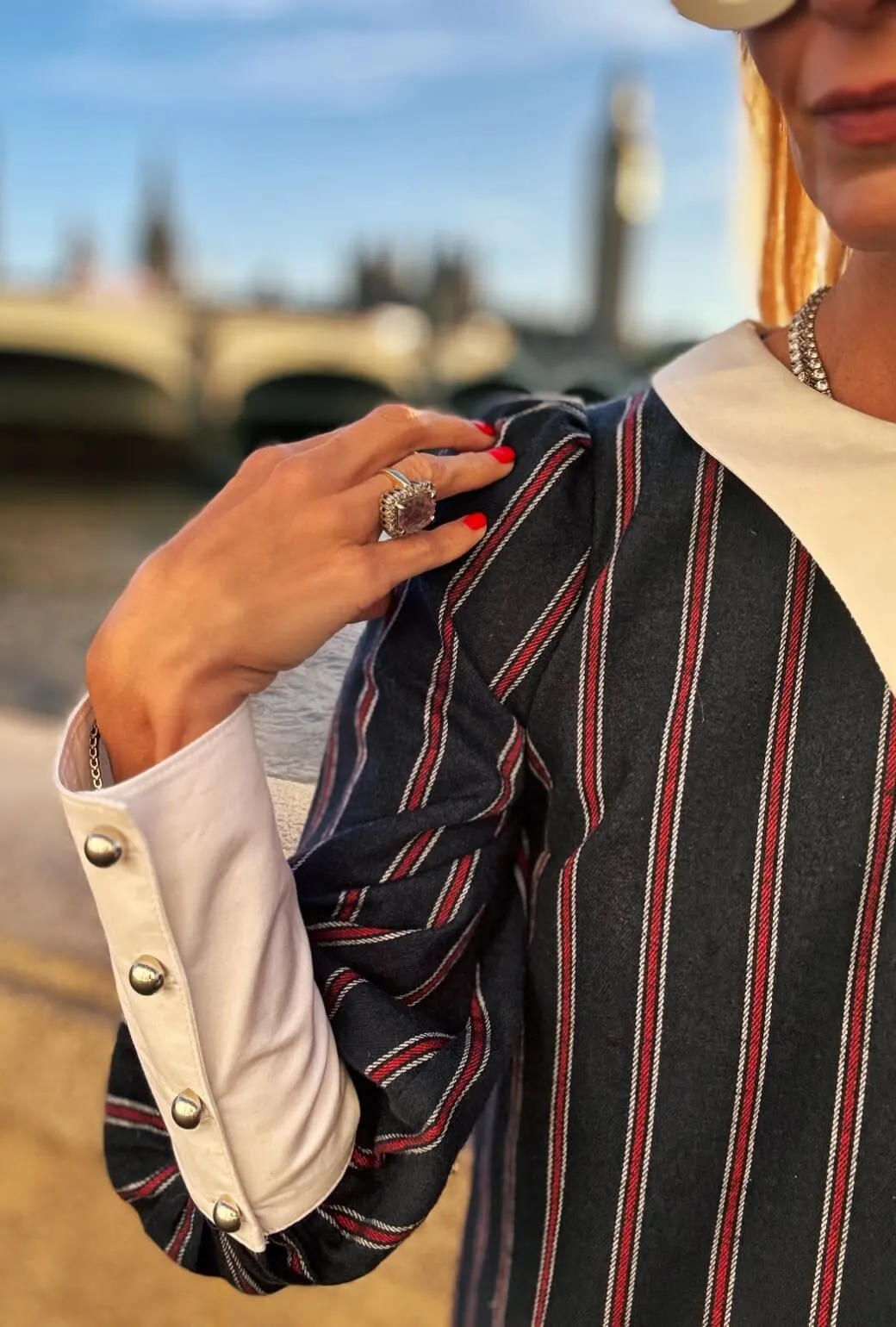 The Skipper Dress - Navy & Red Stripe Summer Sweater