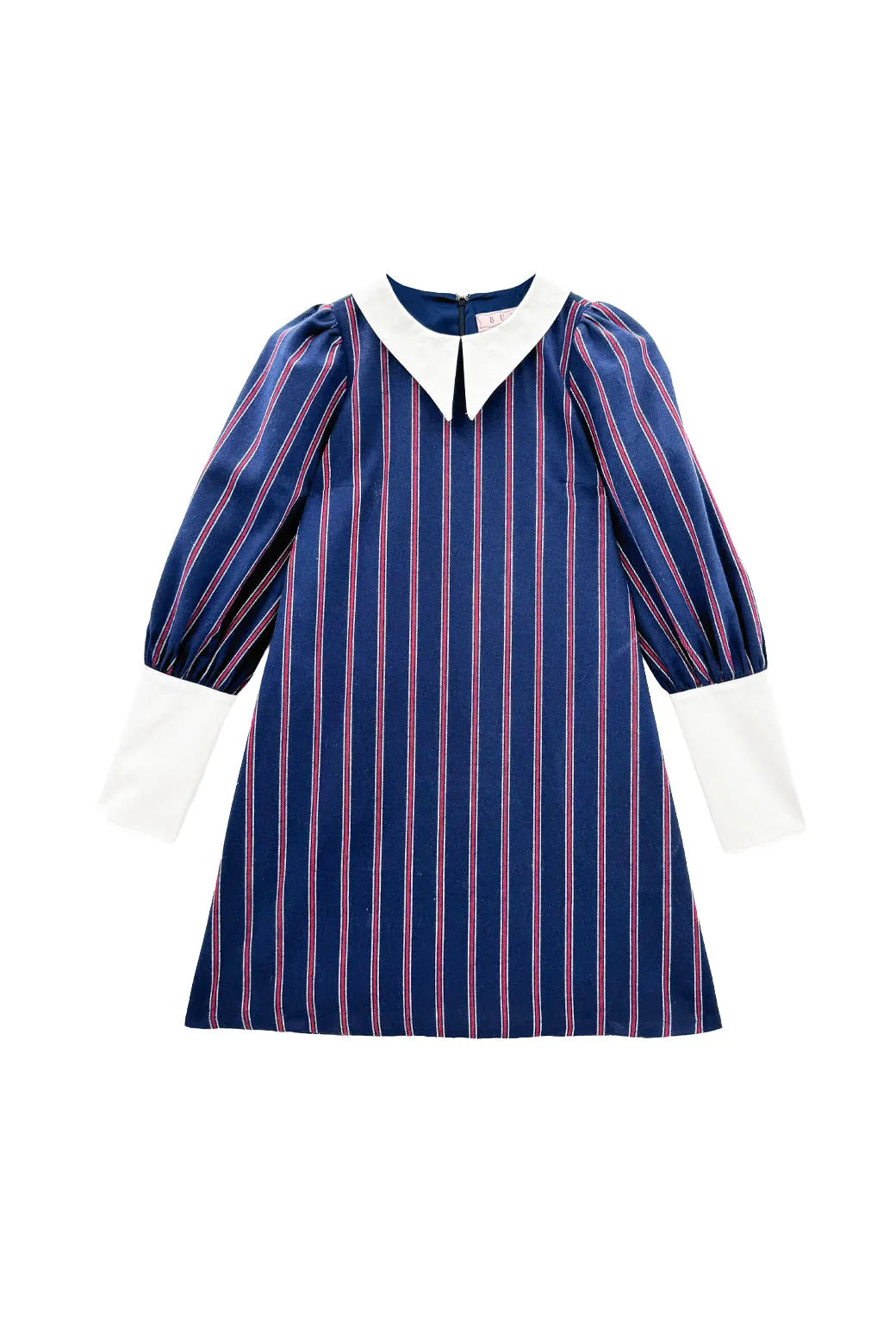 The Skipper Dress - Navy & Red Stripe Cool and Breezy Tagless Collar