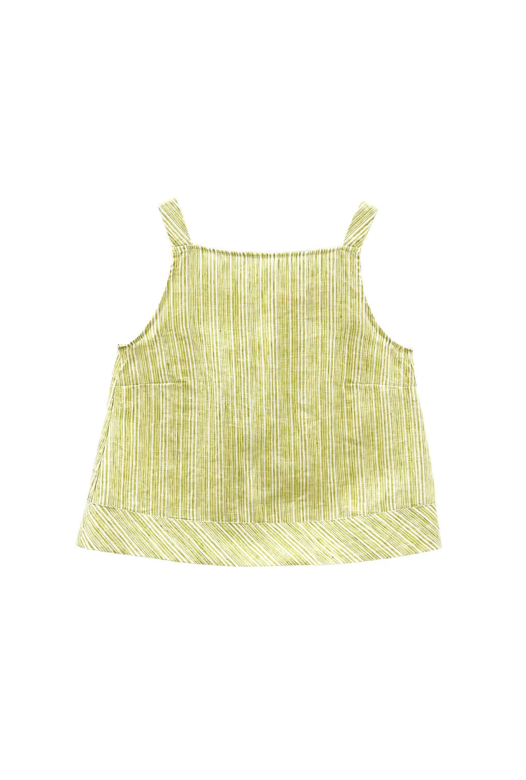 Tension Balanced Design The Stokes Swing Top - Green Linen Stripe