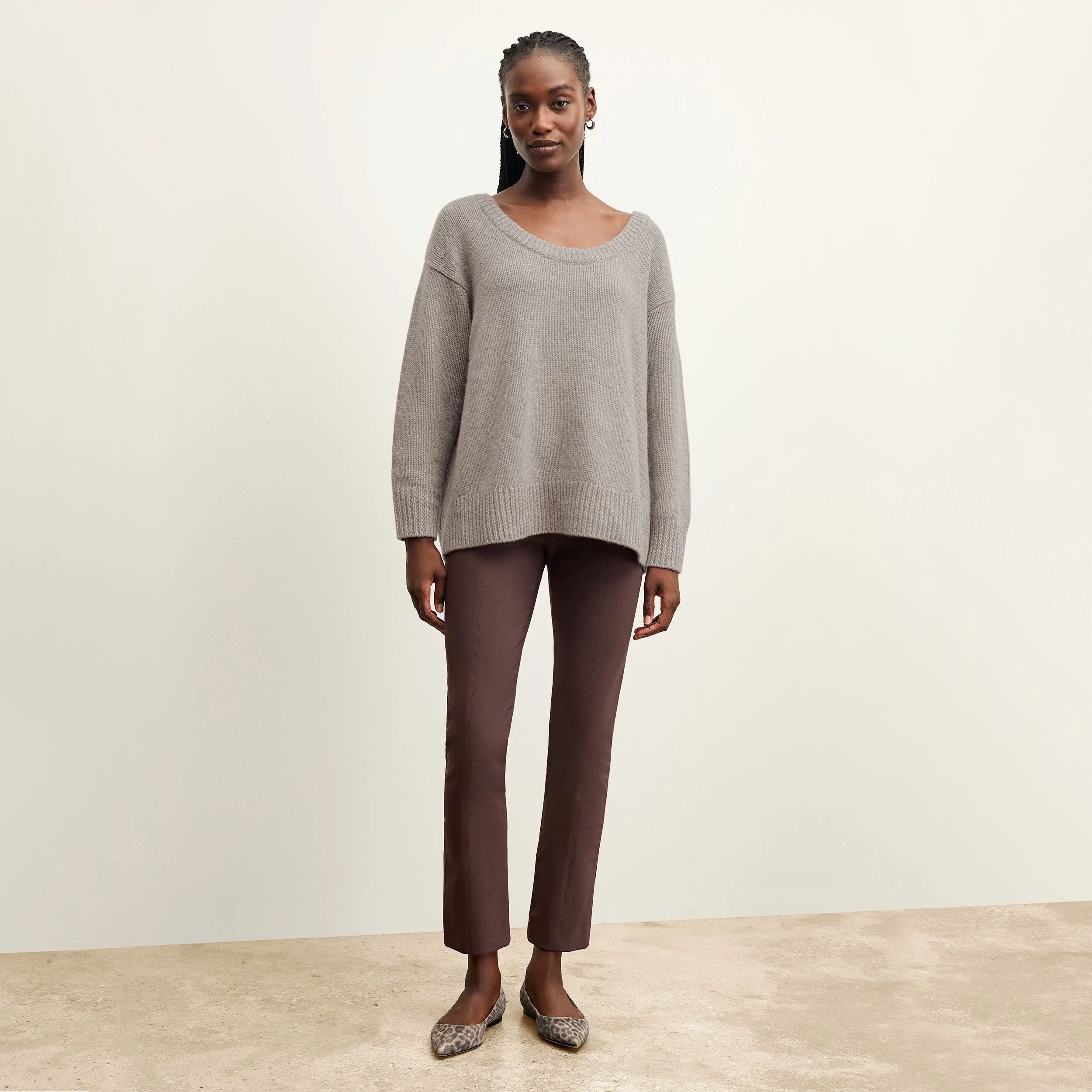 FlexibleElasticatedEdging EcoFriendly Dye Process Theo Pullover - Plush Cashmere :: Stormcloud