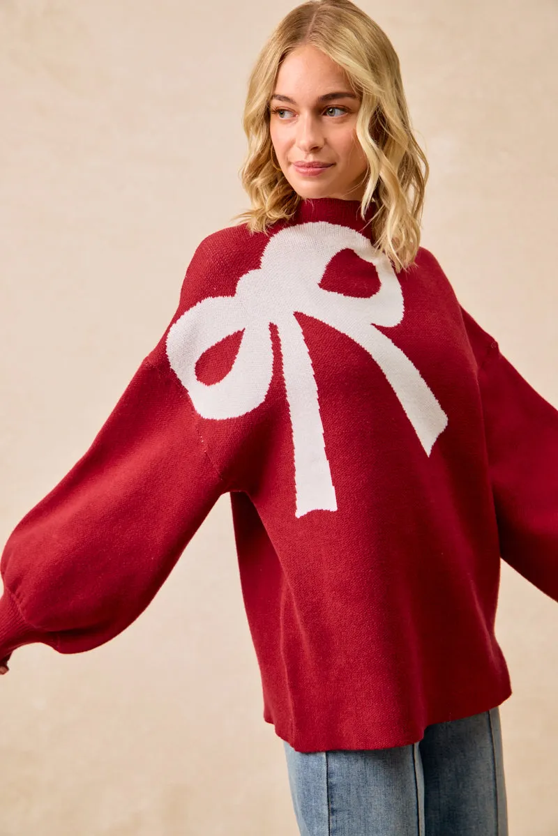 IT4766-01 | RIBBON OVERSIZED SWEATER TOP Daily Motion Outfit Staple
