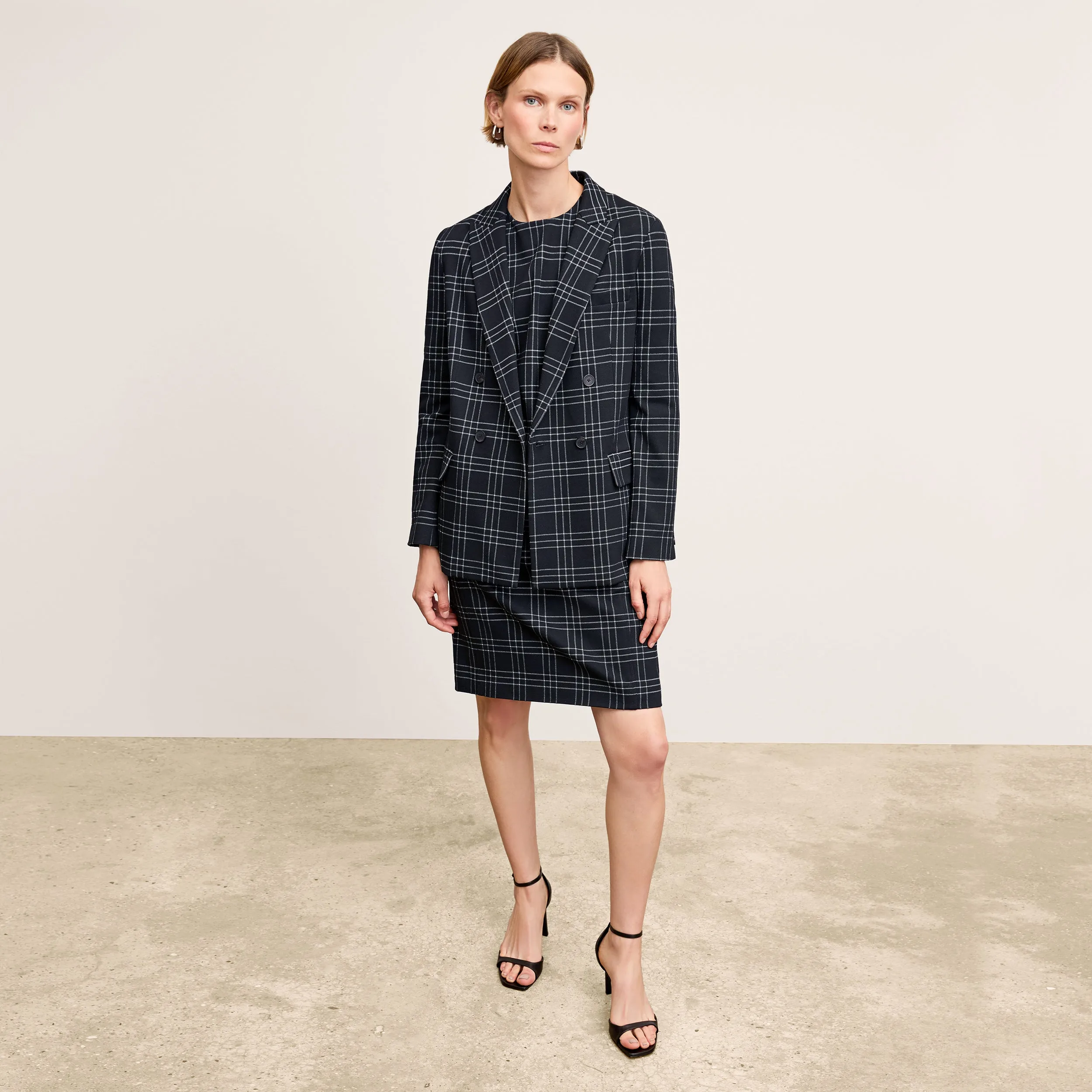 PortableOption Lancia Travel Dress - Knit Suiting :: Plaid