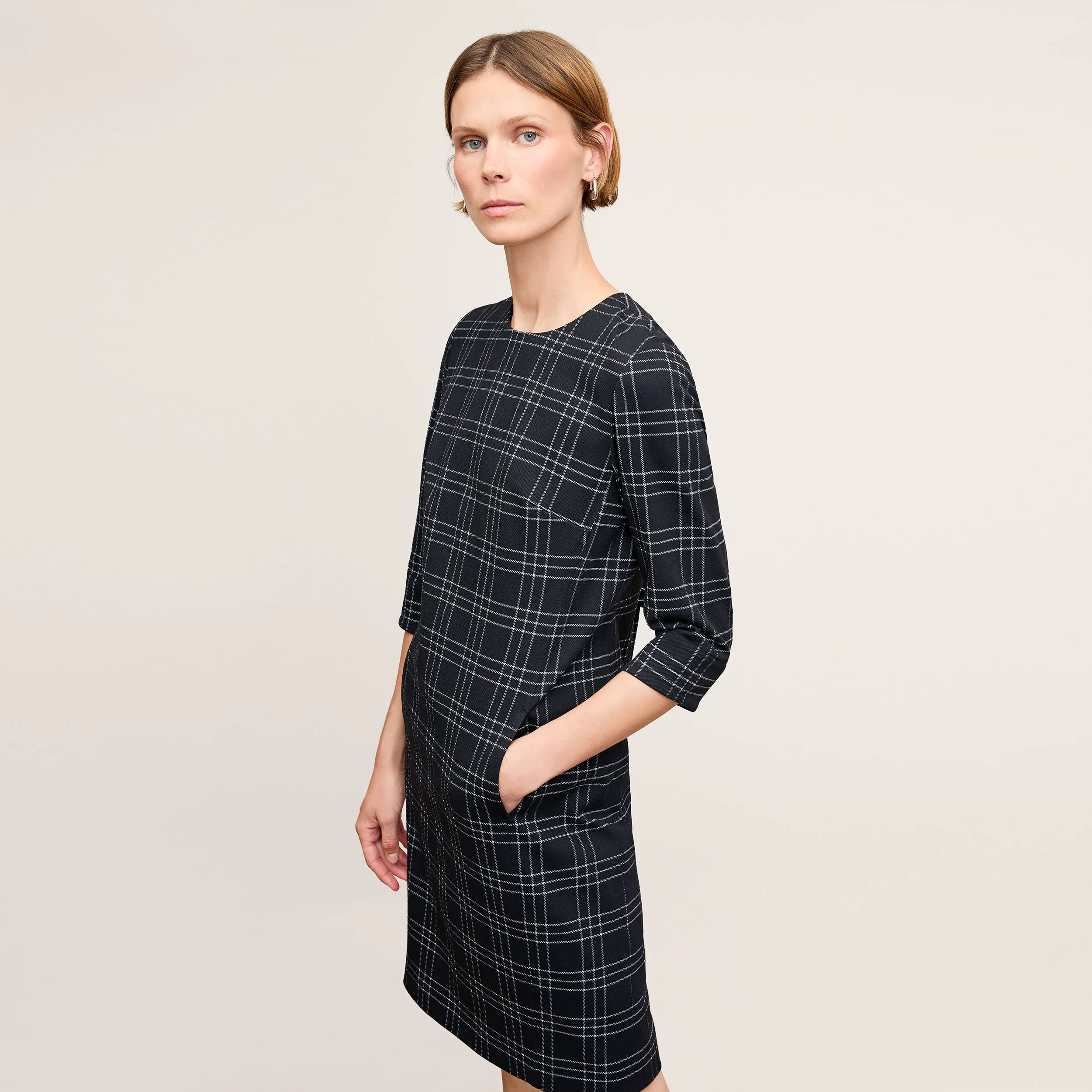 Lancia Travel Dress - Knit Suiting :: Plaid Anti Pilling Fabric