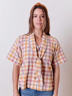 SoftInteriorLining Dina Top - Blush Plaid