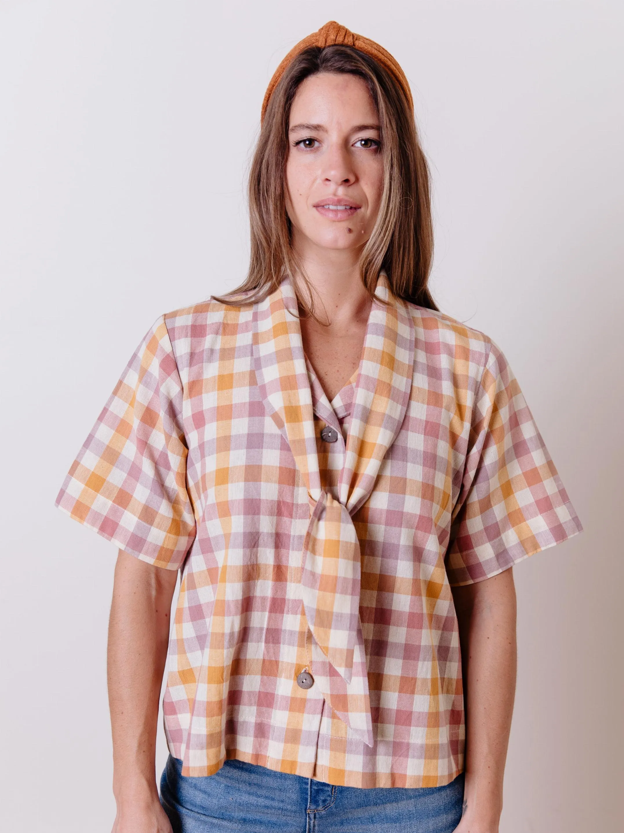 Classic Tank LightweightDesign Dina Top - Blush Plaid