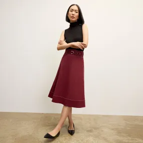 Versatile Shirt Bodhi Skirt - Contrast Stitch Eco Better Than Denim :: Berry Jam