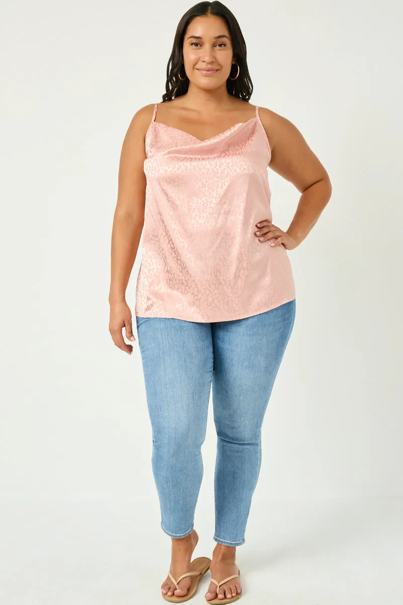 Leopard Satin Cowl Cami Lightweight Fabric