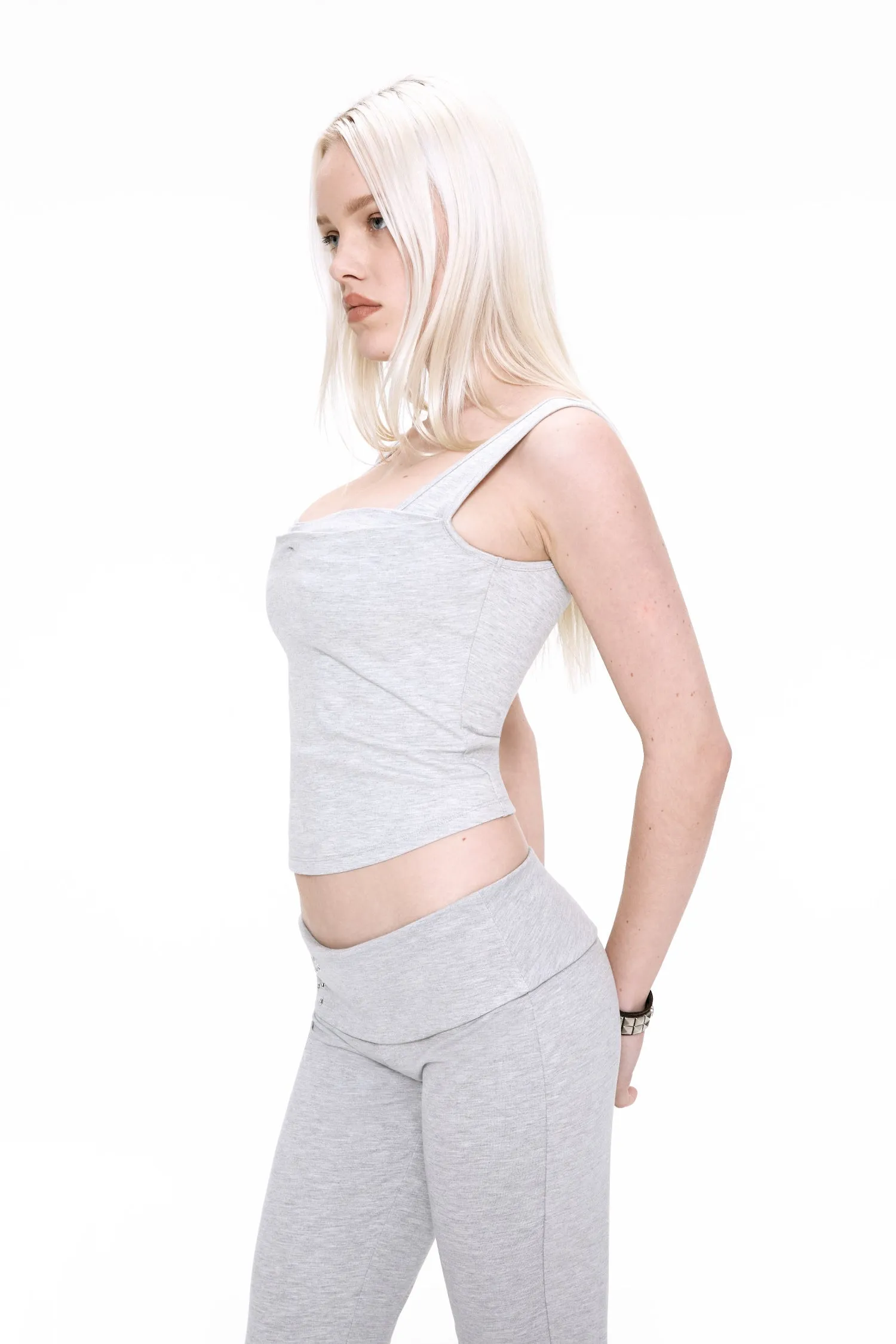 RelaxedNeckline LUNA TOP - HEATHER GREY