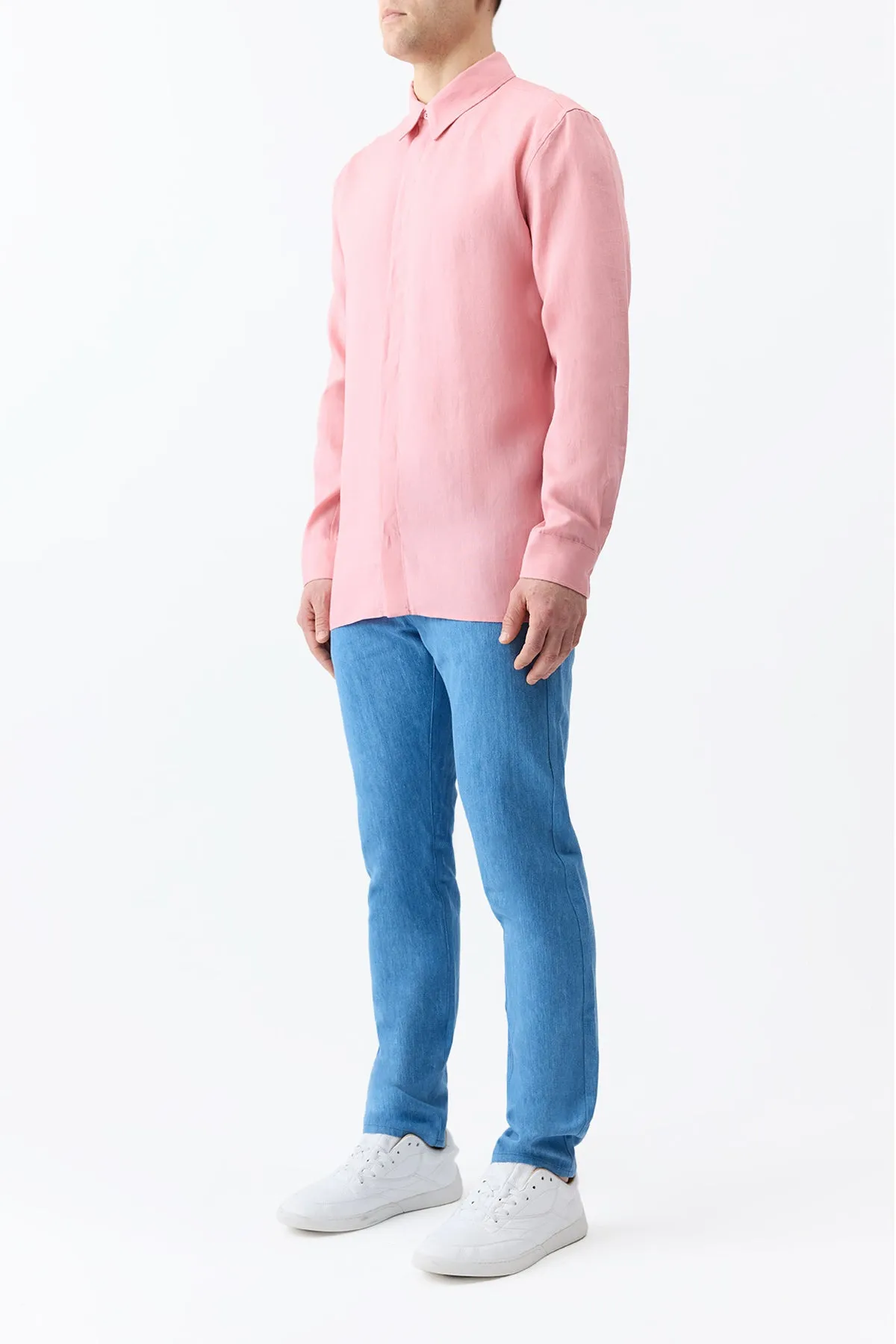 Nicolas Shirt in Rosa Aloe Linen UVProtection