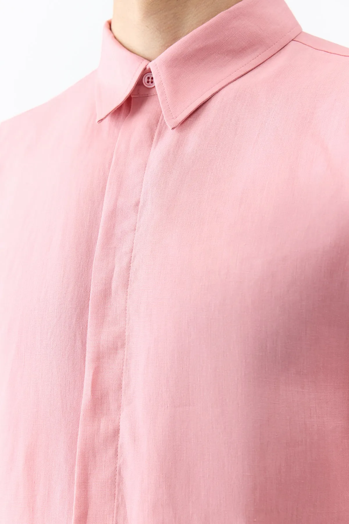 Nicolas Shirt in Rosa Aloe Linen Easy Style