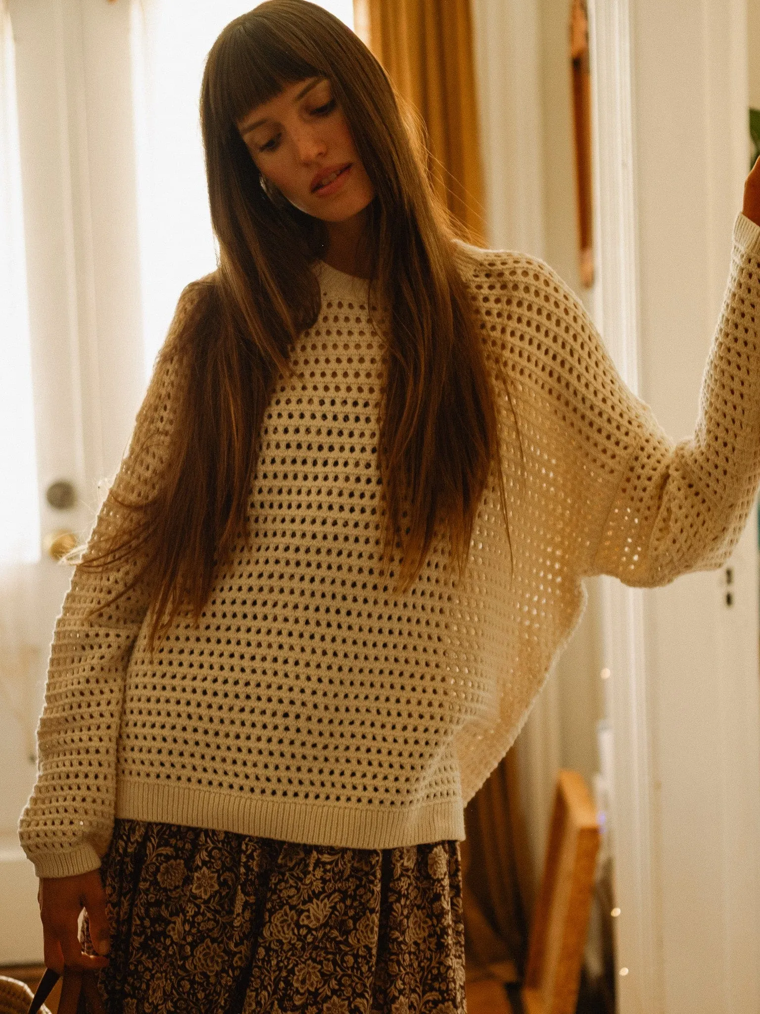 Kitty Pullover in Ivory LowImpact Dye Process Low Impact Manufacturing