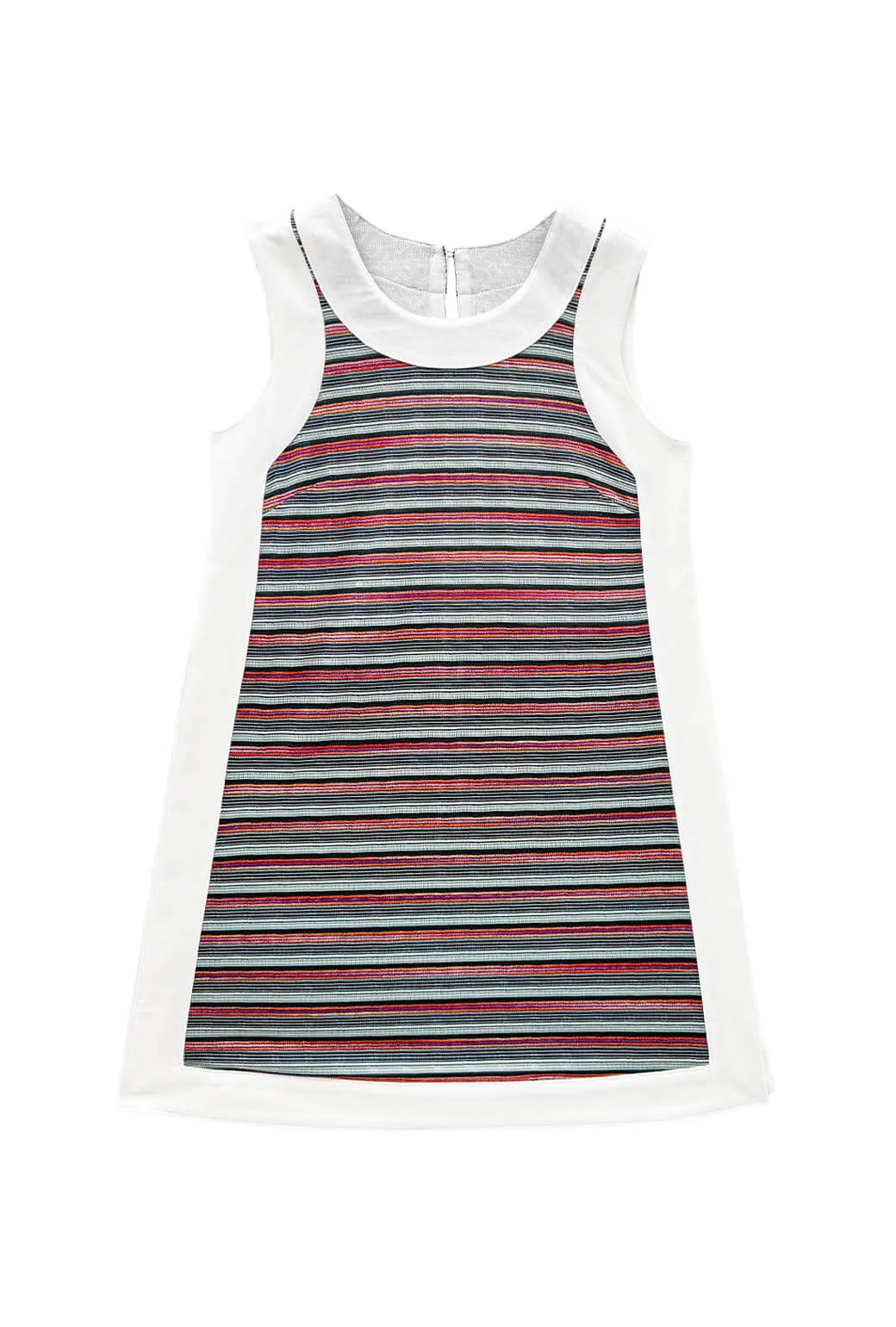 Scoop Neck Shape Mini Bermuda Top - 70's Stripe